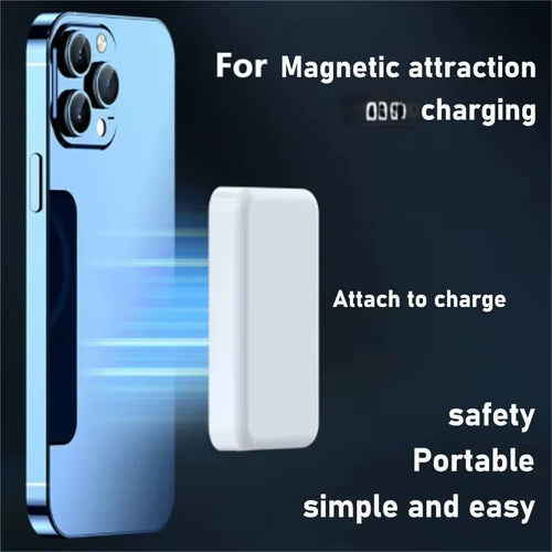 5000mAh Magnetic Power Bank - Portable Wireless Charger for iPhone 15 Series and Samsung - Fast Charging, Sleek Design