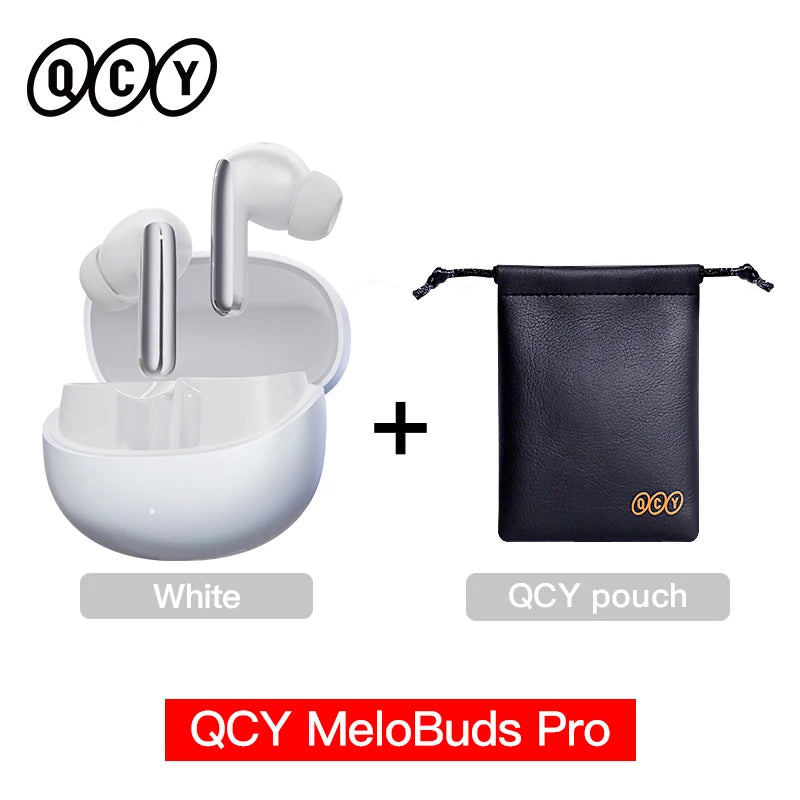 Experience Unmatched Sound Quality with QCY MeloBuds Pro ANC Bluetooth 5.3 Earphones - 34 Hours of Playtime, 6 Mic Technology, and Adaptive Noise Cancellation