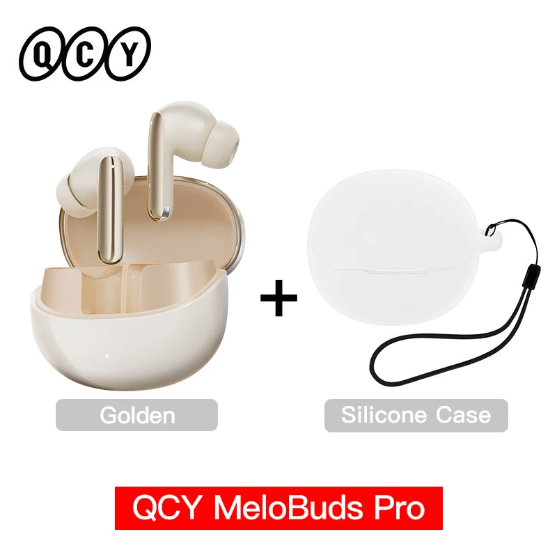 Experience Unmatched Sound Quality with QCY MeloBuds Pro ANC Bluetooth 5.3 Earphones - 34 Hours of Playtime, 6 Mic Technology, and Adaptive Noise Cancellation